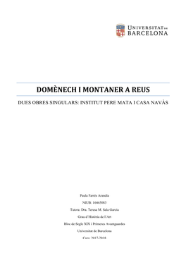 Domènech I Montaner a Reus