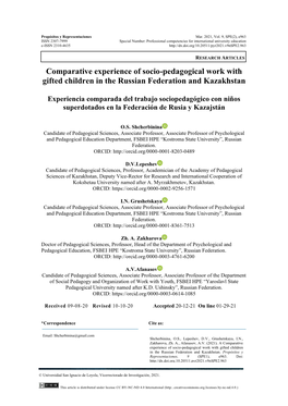 Comparative Experience of Socio-Pedagogical Work with Gifted Children in the Russian Federation and Kazakhstan
