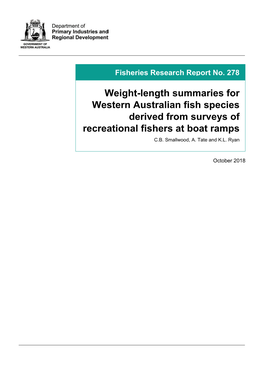 Weight-Length Summaries for Western Australian Fish Species