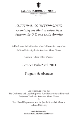 CULTURAL COUNTERPOINTS: Examining the Musical Interactions Between the U.S