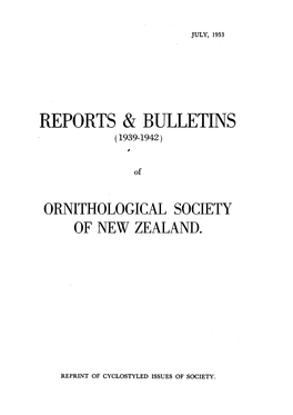 Reports and Bulletins of the Ornithological Society of New