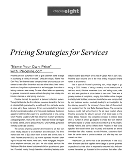 Pricing Strategies for Services