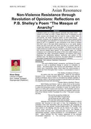 Reflections on PB Shelley's Poem