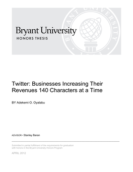 Twitter: Businesses Increasing Their Revenues 140 Characters at a Time