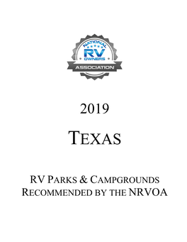 Rv Parks & Campgrounds Recommended by the Nrvoa