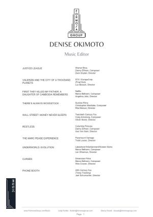DENISE OKIMOTO Music Editor