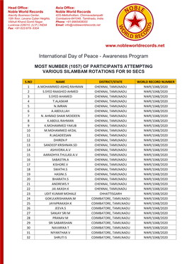 International Day of Peace - Awareness Program