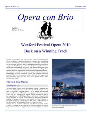 Wexford Festival Opera 2010 Lorem Ipsum Dolor Sit Amet Back on a Winning Track