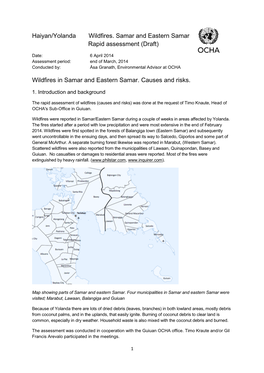 Haiyan/Yolanda Wildfires. Samar and Eastern Samar Rapid Assessment (Draft)