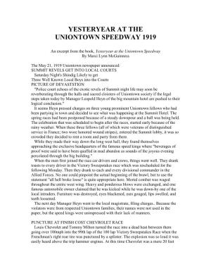 Uniontown Speedway Book Chapters 1919-1920.Pdf