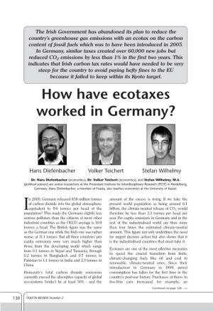 How Have Ecotaxes Worked in Germany?