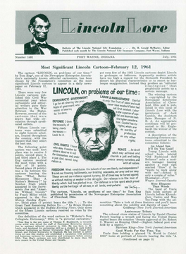 Most Significant Lincoln Cartoon-February 12, 1961