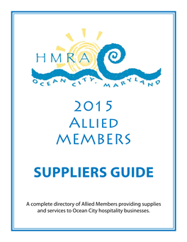 2015 Allied MEMBERS SUPPLIERS Guide