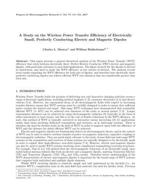 A Study on the Wireless Power Transfer Efficiency of Electrically