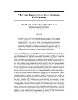 A Bayesian Framework for Cross-Situational Word-Learning