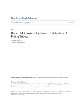 Robert Mccloskey's Centennial Celebration: a Fitting Tribute