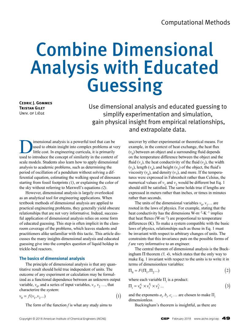 Combine Dimensional Analysis with Educated Guessing