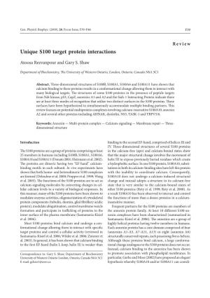 Unique S100 Target Protein Interactions