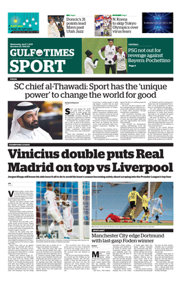SPORT Page 3 FOCUS SC Chief Al-Thawadi: Sport Has the ‘Unique Power’ to Change the World for Good