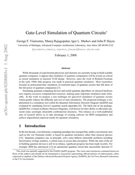 Gate-Level Simulation of Quantum Circuits