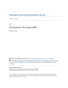 An Interest in the Impossible Todd Kesselman