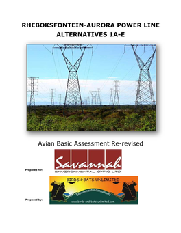 Rheboksfontein-Aurora Power Line Alternatives 1A-E