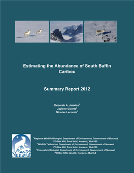 Estimating the Abundance of South Baffin Caribou Summary Report 2012