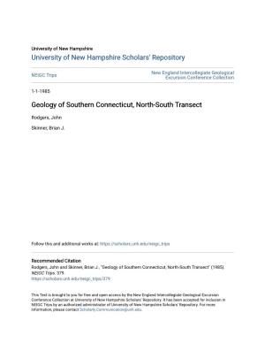 Geology of Southern Connecticut, North-South Transect