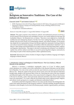 Religions As Innovative Traditions: the Case of the Juhuro of Moscow