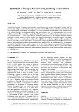 Peatland Fish of Sebangau, Borneo: Diversity, Monitoring and Conservation