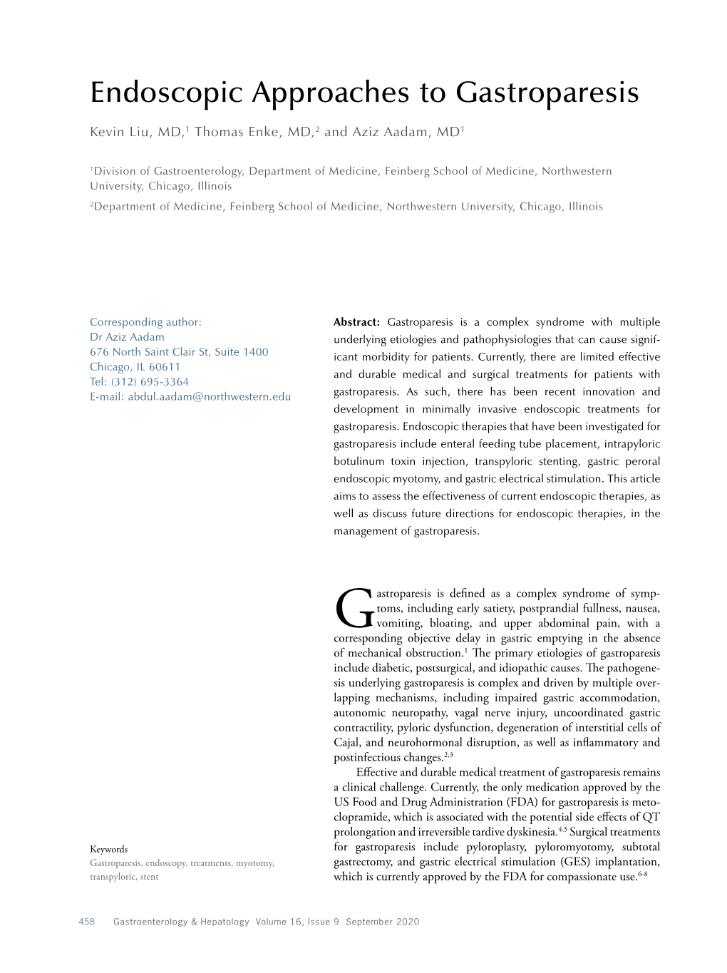 Endoscopic Approaches to Gastroparesis