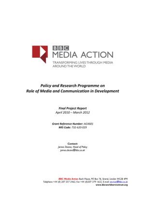 Report on Information and Communication for Development