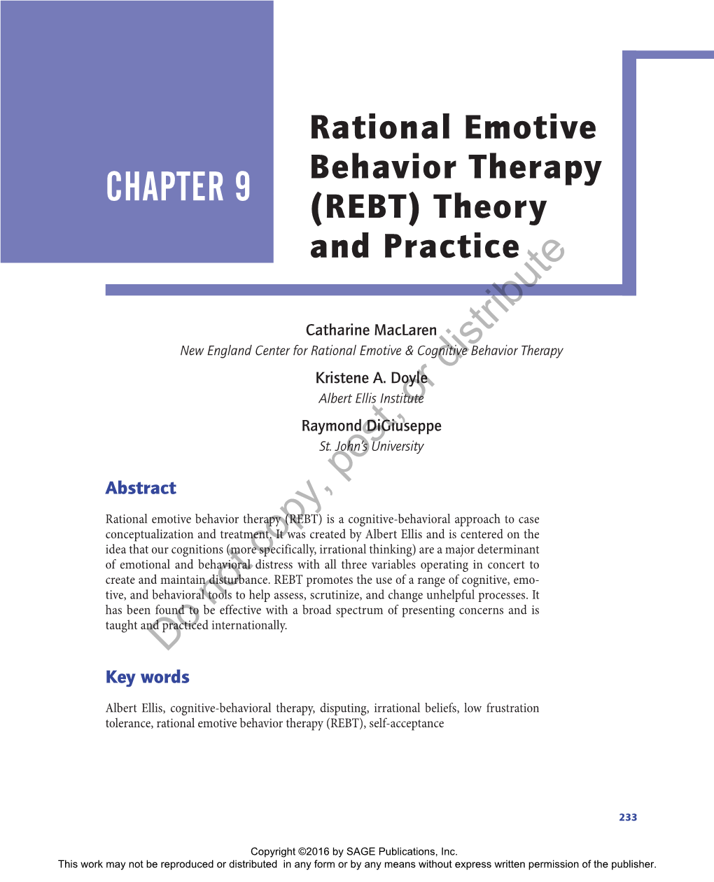 Rational Emotive Behavior Therapy (REBT) Theory and Practice 235