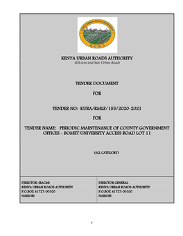 Periodic Maintenance of County Government Office of Bomet University Access Rd Lot 11