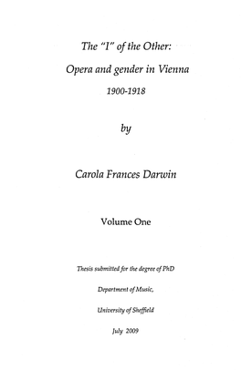 The "[" of the Other: . Opera and Gender in Vienna Cardia Frances