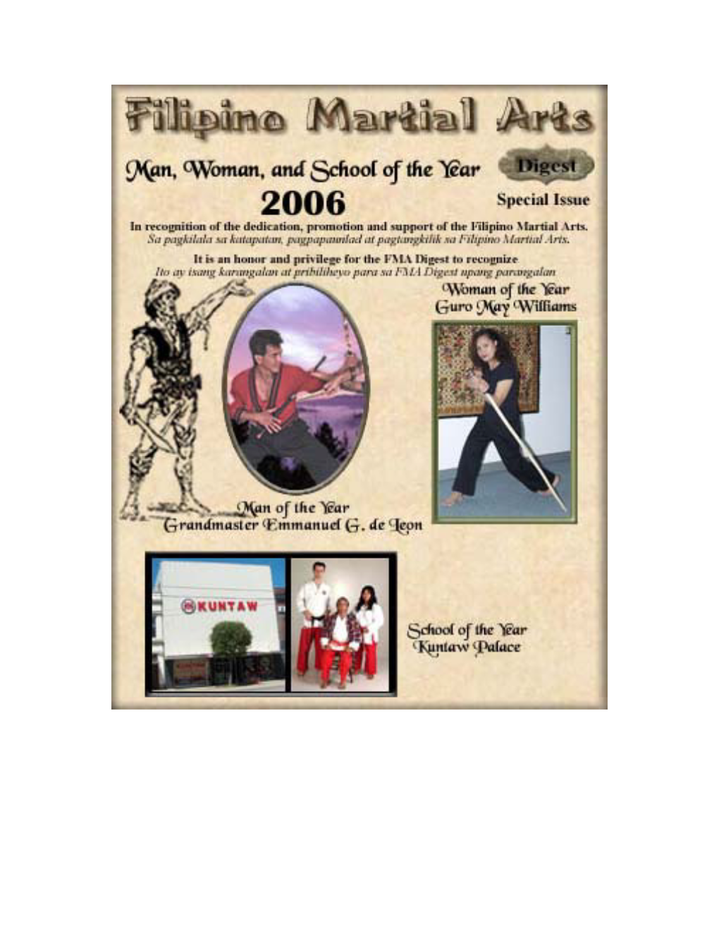Filipino Martial Arts Digest Is Published and Distributed By: Fmadigest 1297 Eider Circle Fallon, Nevada 89406 Visit Us on the World Wide Web