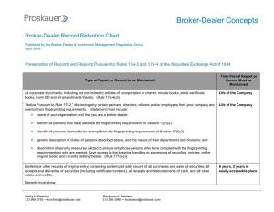 Broker-Dealer Records and Retention Chart (Document)