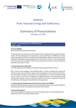 Download Summary of Presentations
