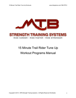 15 Minute Trail Rider Tune up Workout Programs Manual