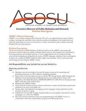 Executive Director of Public Relations and Outreach Position Description