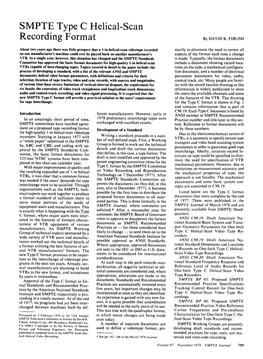 SMPTE Type C Helical-Scan Recording Format by DAVID K