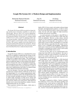 Google File System 2.0: a Modern Design and Implementation