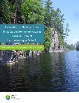 Évaluation Préliminaire Des Impacts Environnementaux Et Sociaux – Projet Hydroélectrique Onimiki