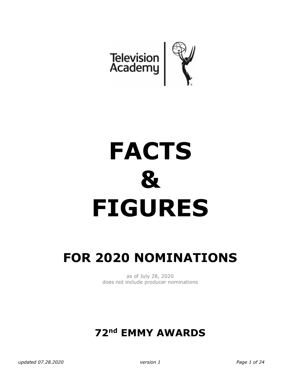 72Nd Emmy's Nominations Facts Figures