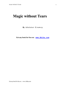 Magic Without Tears (Magick)