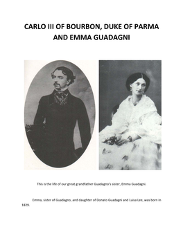 Carlo Iii of Bourbon, Duke of Parma and Emma Guadagni
