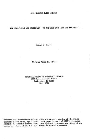 Robert J. Barro Harvard University Department of Economics Littauer Center Cambridge, MA 02138 Keynesian Models