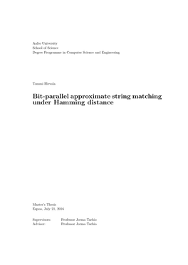 Bit-Parallel Approximate String Matching Under Hamming Distance