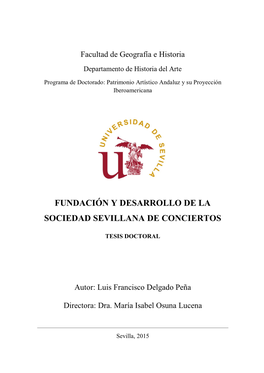 Fundación Y Desarrollo De La Sociedad Sevillana De Conciertos