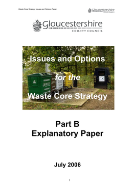 Issues and Options for the Waste Core Strategy